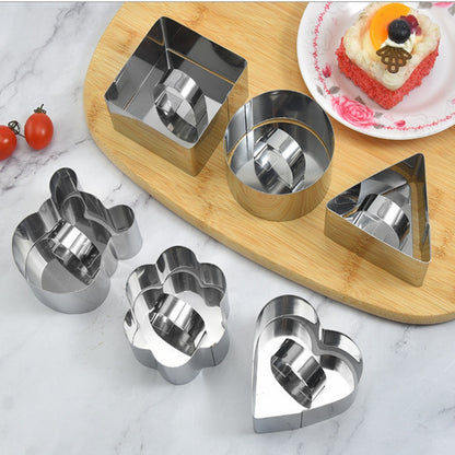 🥞【5 sztuk】 Formy do pieczenia ze stali nierdzewnej o różnych kształtach-3906672