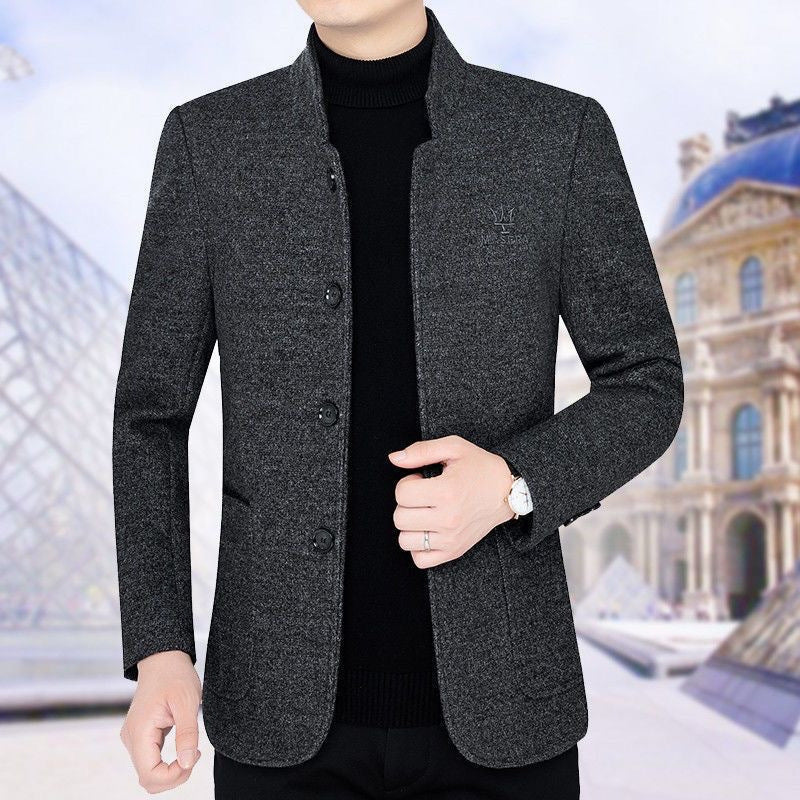 🍂【M-4XL】🔥2024 nowa swobodna kurtka z klapami męska jesienna i zimowa aksamitna, pogrubiona wełniana bluza
