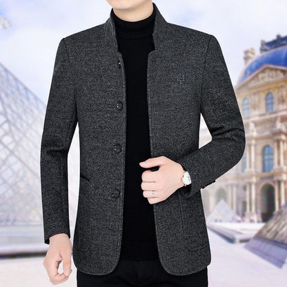 🍂【M-4XL】🔥2024 nowa swobodna kurtka z klapami męska jesienna i zimowa aksamitna, pogrubiona wełniana bluza