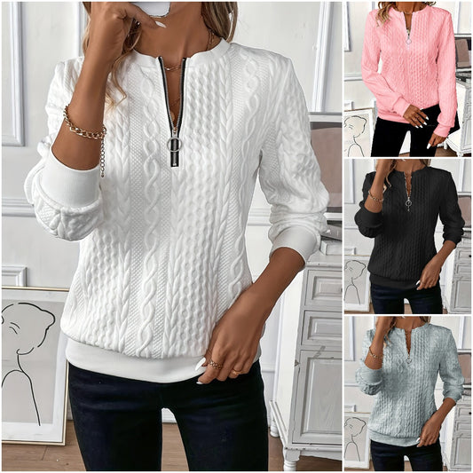 🎀🎀【S-2XL】 2024 nowy jesienny i zimowy sweter damski zapinany na zamek-3855262