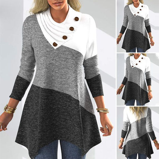 【S-3XL】 jesienno-zimowa nowa czysta bawełniana sukienka z długim rękawem dla kobiet-3879177