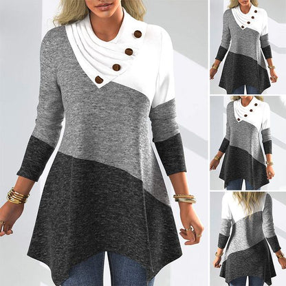 【S-3XL】 jesienno-zimowa nowa czysta bawełniana sukienka z długim rękawem dla kobiet-3879177