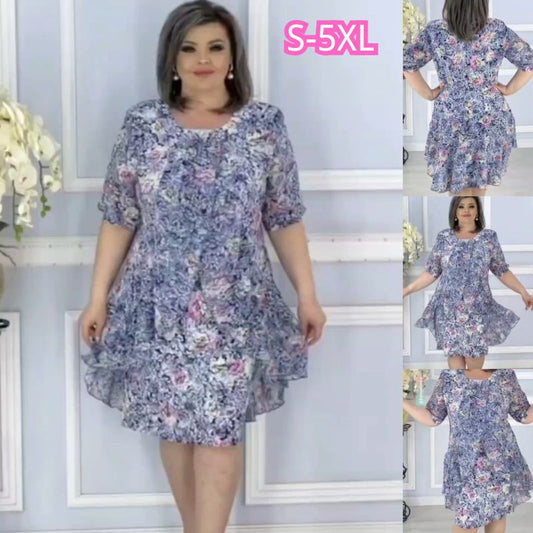 🔥【S-5XL】❤️👗2025Elegancka plisowana sukienka z nadrukiem