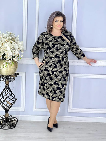【🥇Cel mai bine vândut】💥👗【S-5XL】2025 Nouă rochie de primăvară imprimată-3901775
