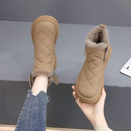 【50% zniżki】👢【35-41】 Nowe bawełniane buty damskie na jesień i zimę, wodoodporne, antypoślizgowe, aksamitne, ciepłe, modne, miękka podeszwa-3903996