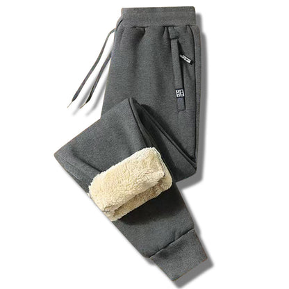 👖2024 Iarna Bărbați de iarnă Lambswool îngroșat Casual cald Sweatpants cald-3819341