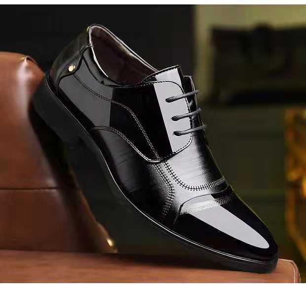 【39-47】Nowe męskie buty ze skóry bydlęcej modne biznesowe dżentelmenskie buty na co dzień skórzane-3913084