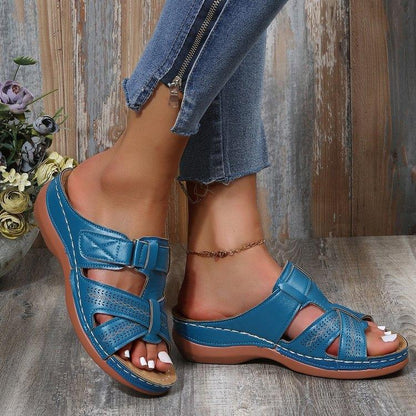 👡【35-43】Sandalias de tacón bajo con suela gruesa para mujer
