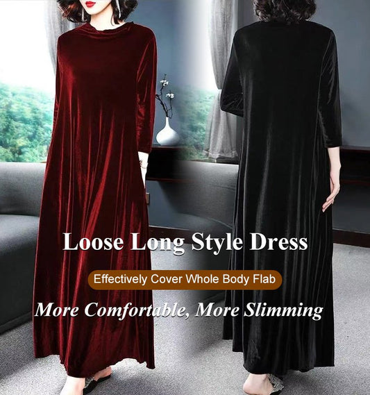 【M-4XL】Elegancka złota aksamitna sukienka, która emanuje elegancją od środka!-3905329
