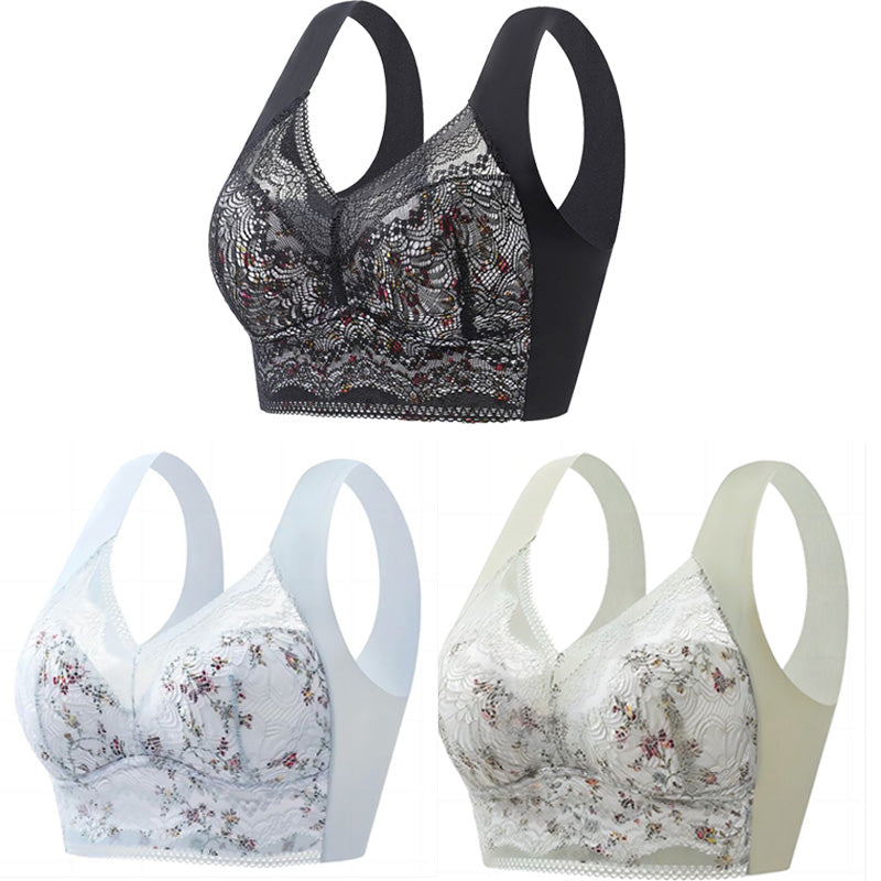 🔥【🔥Compra 1 y llévate 3 gratis】【3 piezas】💕🎁Sujetador de seda helada sin costuras, talla grande, transpirable y ajustable [40 kg-100 kg]