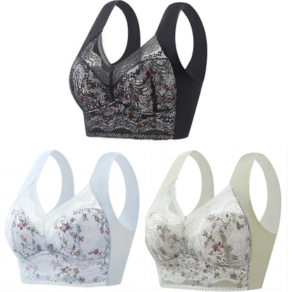 🔥【🔥Compra 1 y llévate 3 gratis】【3 piezas】💕🎁Sujetador de seda helada sin costuras, talla grande, transpirable y ajustable [40 kg-100 kg]