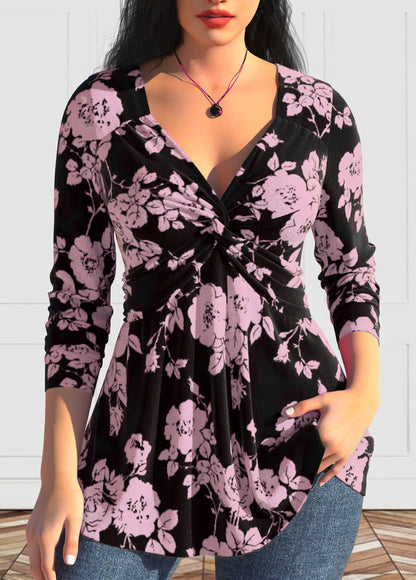 【Tylko teraz: -40%】【L-6XL】 Top z długimi rękawami i nadrukiem w nowym stylu-3884455