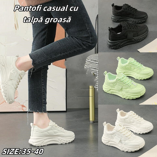 💗【35-40】Pantofi dad noi cu talpă groasă pentru femei, pantofi casual（Înălțimea tălpii groase crește cu 5 cm）