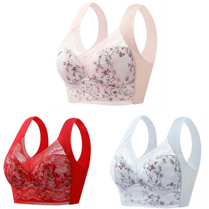🔥【🔥Compra 1 y llévate 3 gratis】【3 piezas】💕🎁Sujetador de seda helada sin costuras, talla grande, transpirable y ajustable [40 kg-100 kg]