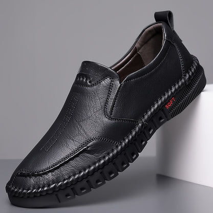 👞【39-44】Nowe męskie skórzane buty casualowe z miękką podeszwą - antypoślizgowe - oddychające-3956081
