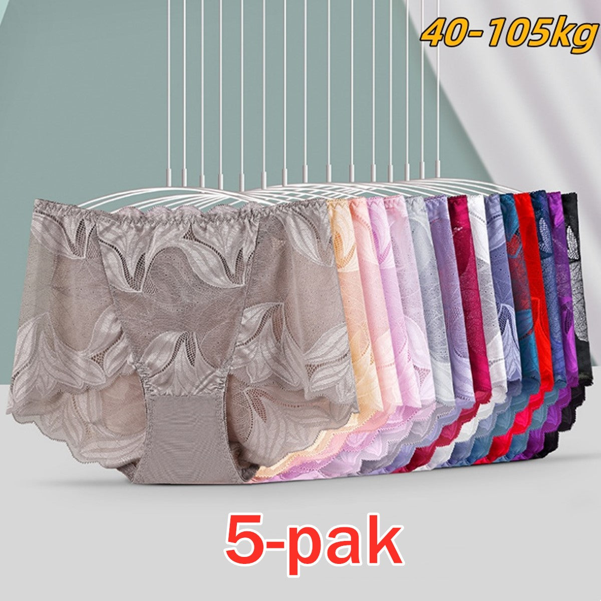 🔥💋【40-105kg】 Seksowna, oddychająca damska bielizna ze średnim stanem-3880399