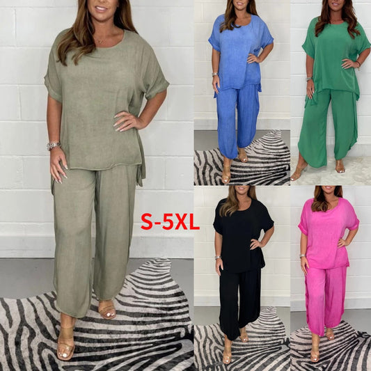 💞【S-5XL】Nowy modny damski zestaw garniturowy w swobodnym dużym rozmiarze - miękki i wygodny