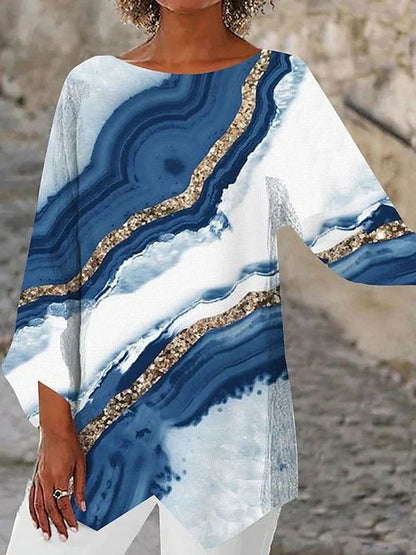 【S-6XL】2025 Wiosna Nowy Modny Luźny Top Z Cekinami W Gwiazdki