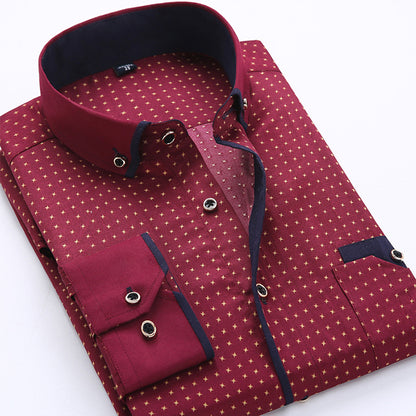👔【45% zniżki】Męska koszula casualowa z długim rękawem-3935996