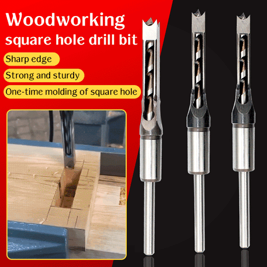 【 4 szt(6.4/8/9.5/12.7mm)】Wiertło kwadratowe do obróbki drewna-3910104