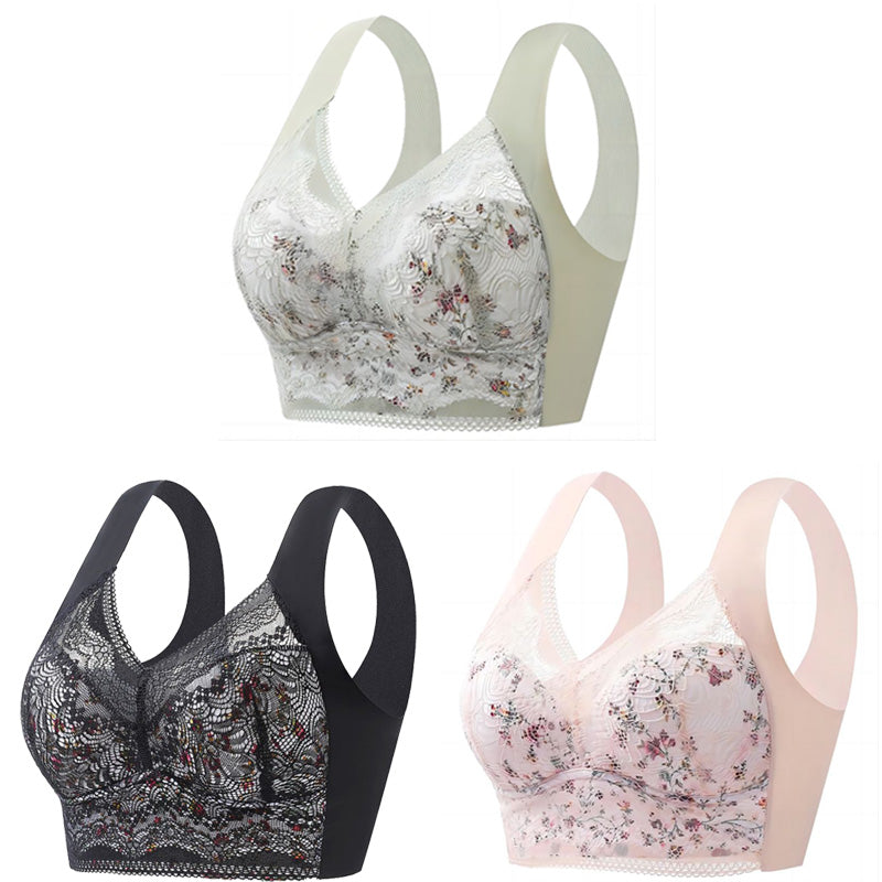 🔥【🔥Compra 1 y llévate 3 gratis】【3 piezas】💕🎁Sujetador de seda helada sin costuras, talla grande, transpirable y ajustable [40 kg-100 kg]
