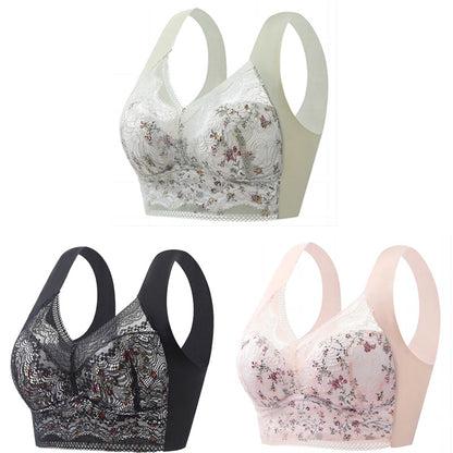 🔥【🔥Compra 1 y llévate 3 gratis】【3 piezas】💕🎁Sujetador de seda helada sin costuras, talla grande, transpirable y ajustable [40 kg-100 kg]