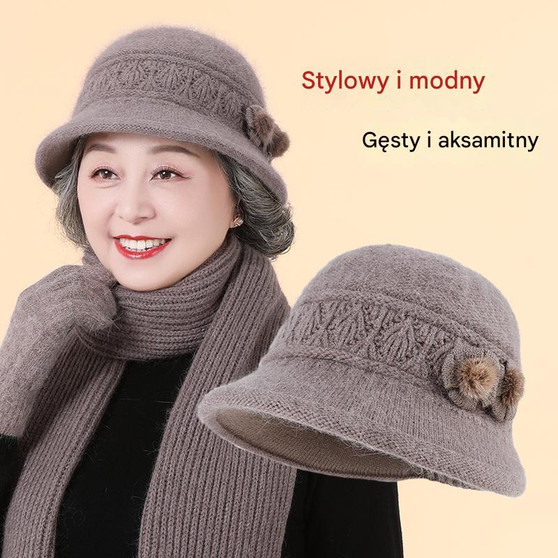 🧶Czapka + Szalik🧶Ciepły towarzysz zimą: ciepła czapka z dzianiny-3846207