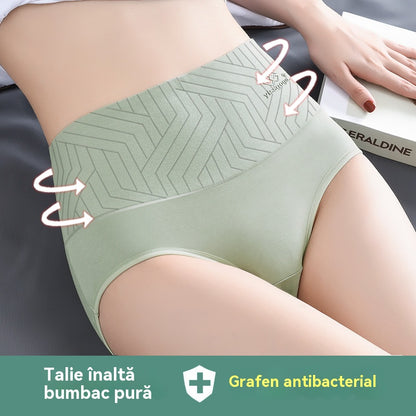 🔥【5-częściowy zestaw】🩲Antybakteryjne bawełniane majtki z wysokim stanem (45-90 kg)