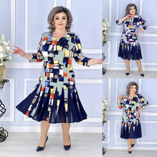 👗💐【Nowy produkt】【S-5XL】Piękna i modna rozkloszowana spódnica z nadrukiem-3895080