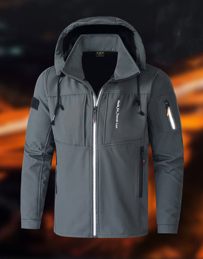 🔥[M~4XL] 2024 jesienno-zimowa nowa modna męska ciepła pogrubiona kurtka z kapturem-3859915