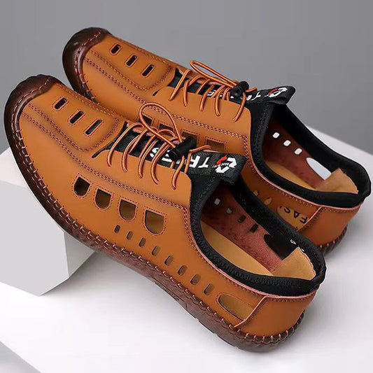 【Nowe buty na wiosnę】【39-44】 2025 Nowe letnie, oddychające ażurowe męskie buty na co dzień z miękką podeszwą-3916500