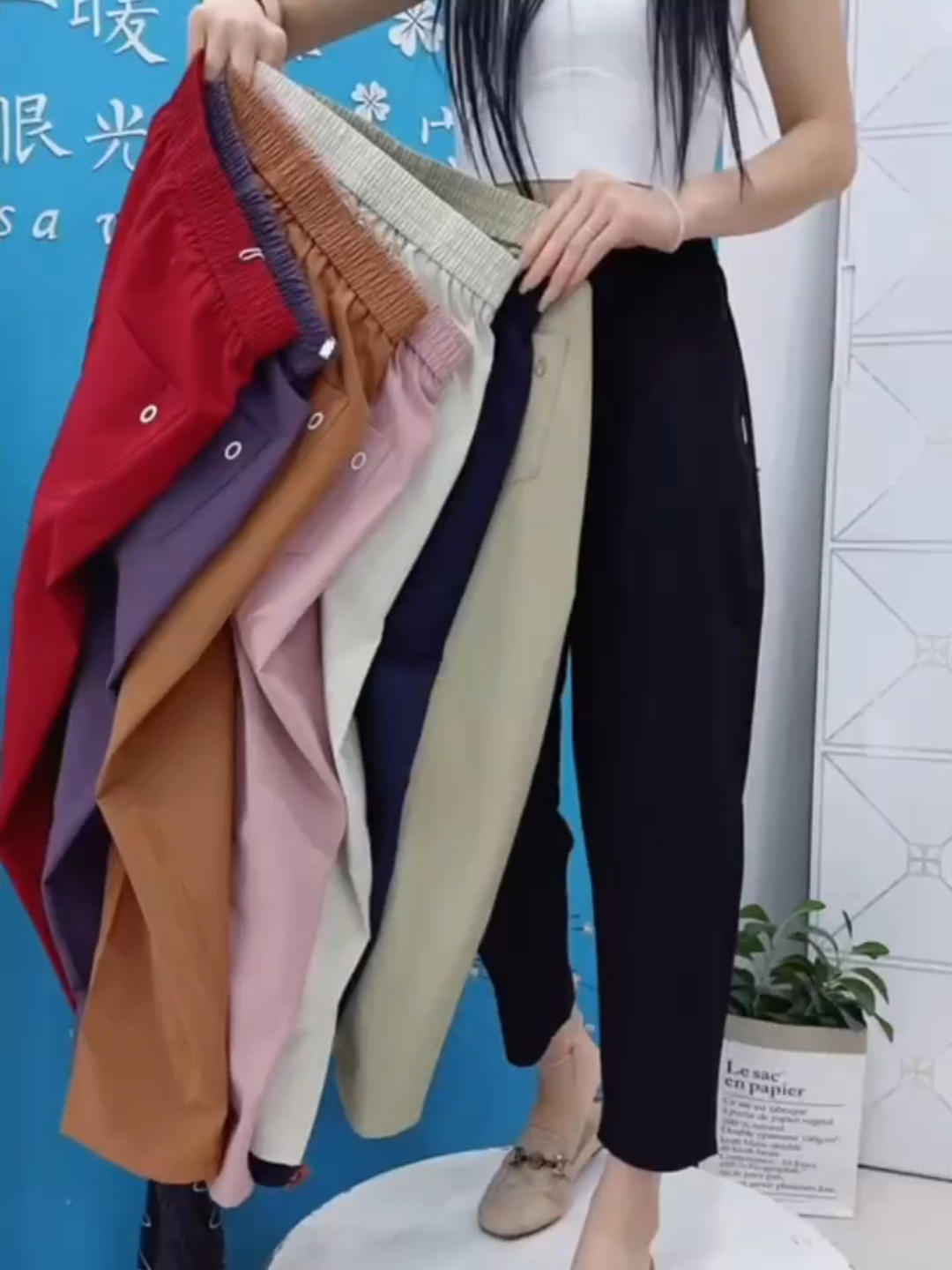 🔥【M-4XL】Damskie bawełniane spodnie z elastyczną talią