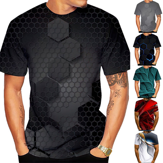 💥 【S-5XL】 2025 Lato Plus Size męska koszulka 3D Camo Camo Casual Luźne sportowe topy Męska koszulka-3918515