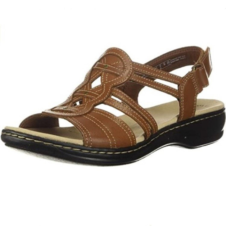 👡Oryginalna zniżka fabryczna 45%【35-43】Lato nowe miękkie i wygodne damskie skórzane sandały 5 cm-miękki spód antypoślizgowy