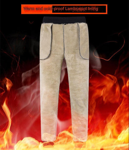 👖2024 Iarna Bărbați de iarnă Lambswool îngroșat Casual cald Sweatpants cald-3819341