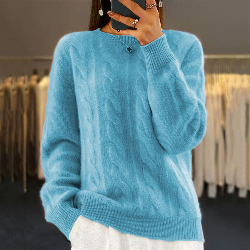 🔥⛄【S-XL】2024 jesienny i zimowy nowy, jednokolorowy, wysokiej jakości wełniany sweter-3854260