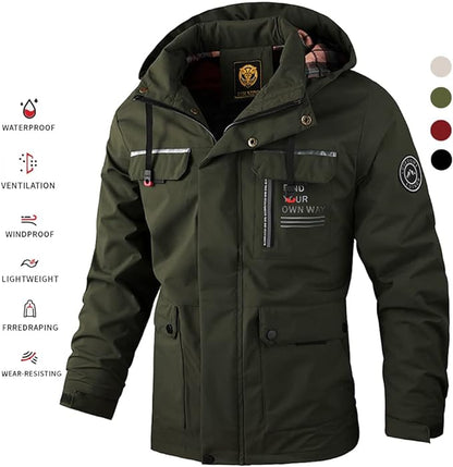 🔥 【M-4XL】 2024 Jesienno-zimowa nowa męska ciepła kurtka wiatroszczelna i wodoodporna-3804935