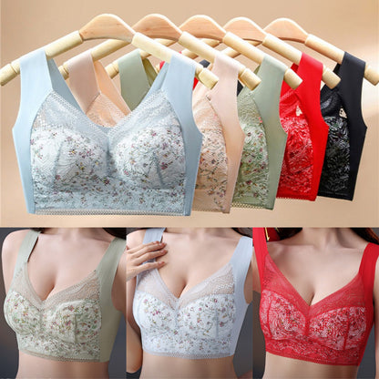 🔥【🔥Compra 1 y llévate 3 gratis】【3 piezas】💕🎁Sujetador de seda helada sin costuras, talla grande, transpirable y ajustable [40 kg-100 kg]