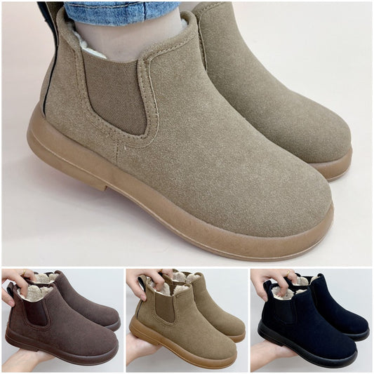 🔥【35-41】👢2024 Zimowe ciepłe kaszmirowe płaskie wygodne, wszechstronne, krótkie buty Buty antypoślizgowe-3844205