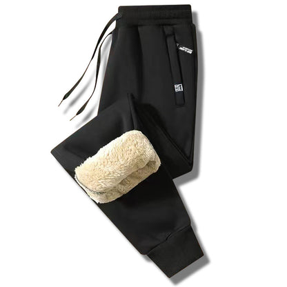 👖2024 Iarna Bărbați de iarnă Lambswool îngroșat Casual cald Sweatpants cald-3819341