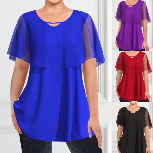 【S-3XL】💙Nowe stylowe, wiosenne topy, jednokolorowe, peleryny dla kobiet-3970449