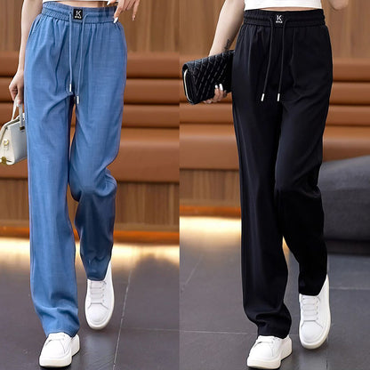 ❤️2025【S-3XL】 Dżinsy z wysokim stanem i szerokimi nogawkami typu Ice Silk-3926146