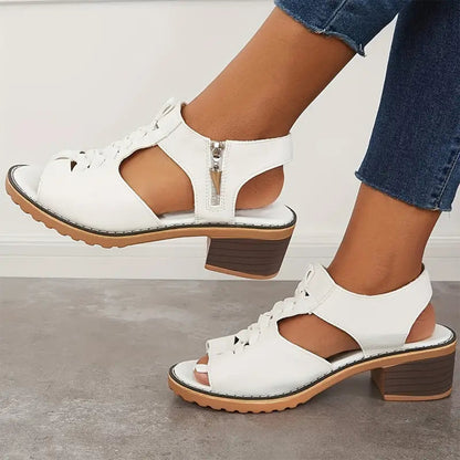 💟【45% zniżki na nowe produkty】【35-41】Klasyczne skórzane sandały damskie na grubej platformie