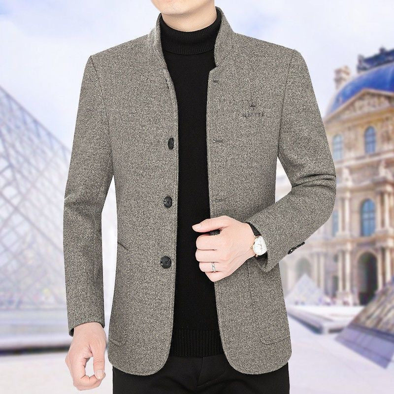 🍂【M-4XL】🔥2024 nowa swobodna kurtka z klapami męska jesienna i zimowa aksamitna, pogrubiona wełniana bluza