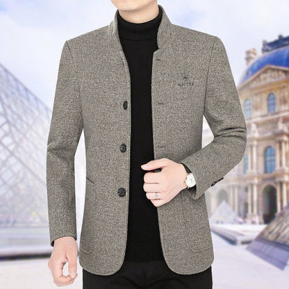🍂【M-4XL】🔥2024 nowa swobodna kurtka z klapami męska jesienna i zimowa aksamitna, pogrubiona wełniana bluza