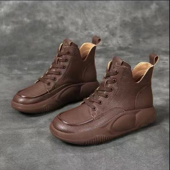 【30%OFF】 Nowe małe skórzane buty sportowe i rekreacyjne, martin buty z grubą podeszwą, stopy wygodne i nie zmęczone-3905313