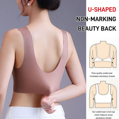 🥰【1 komplet 4 sztuki】👙【40-110 KG】Damski wygodny, bezszwowy koronkowy biustonosz-3878306