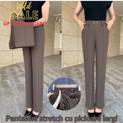 🔥Bestseller🔥Pantaloni drepți noi de înaltă calitate, pantaloni casual de îmbrăcăminte exterioară de vară, pantaloni simpli subțiri cu talie înaltă 【M-4XL】