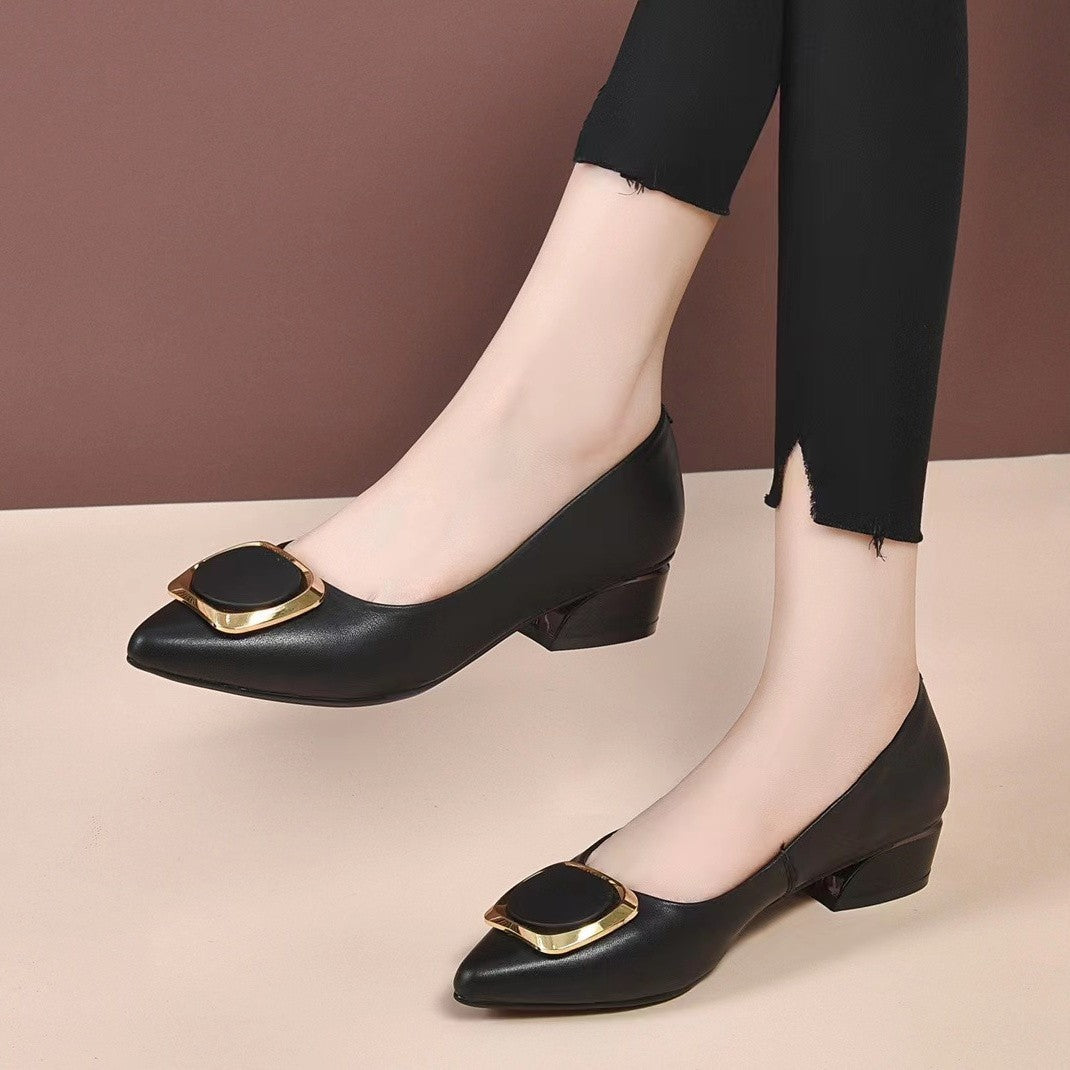 🔥🥿【35-41】2025 W nowym stylu miękkie podeszwy oryginalne skórzane wygodne buty damskie-3908481
