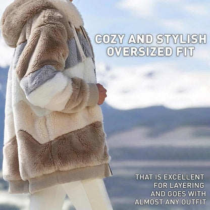☃️Ograniczony czas 45% zniżki❄️[S-5XL] 2024 nowa damska kurtka w grube, pluszowe kontrastowe paski-3788959